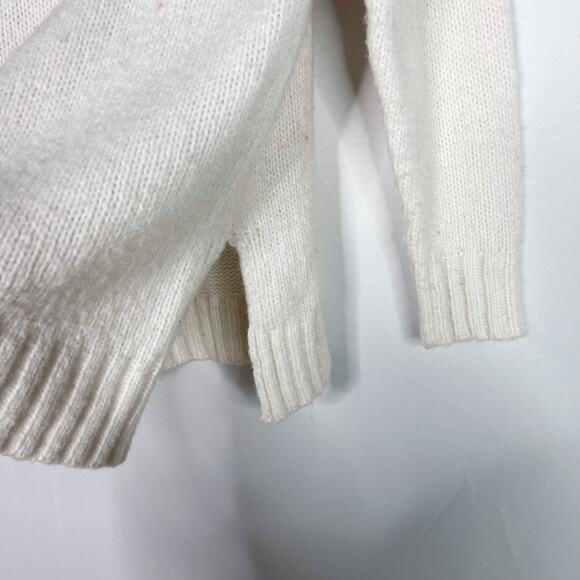 Aerie Fair Isle Wool Blend Turtleneck Sweater Cream Red Small S Cozy Lounge - Picture 6 of 12